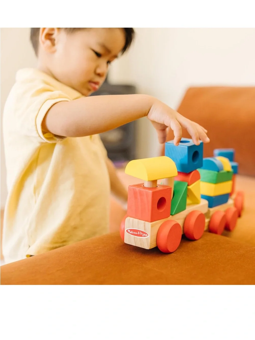 Melissa & Doug Classic Toy Wooden Colorful Stacking Train